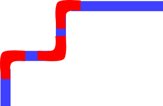 Perpendicular, almost intersecting, more direct