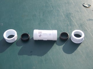 Disassembled compression coupling